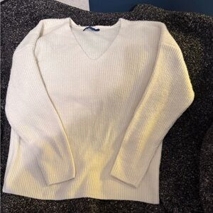 White V-Neck Sweater